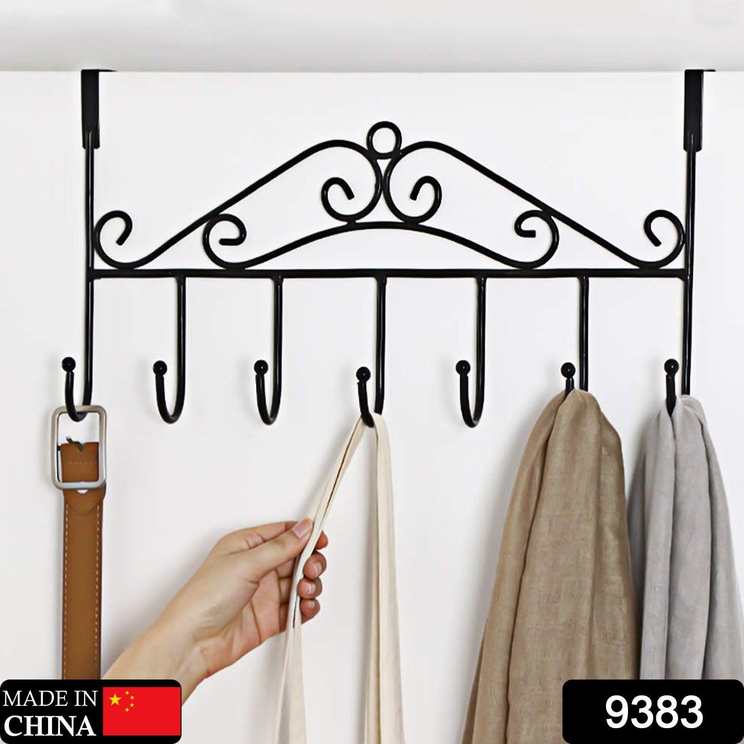9383 Over The Door Hanger Rack 7 Hooks Decorative Ognazier Hook Rack Stylish Door Hanger Door Hook Hangers with 7 Hooks,Metal Hanging Rack for Home Office Use 9383 Over The Door Hanger Rack 7 Hooks Decorative Ognazier Hook Rack Stylish Door Hanger Door Hook Hangers with 7 Hooks,Metal Hanging Rack for Home Office Use